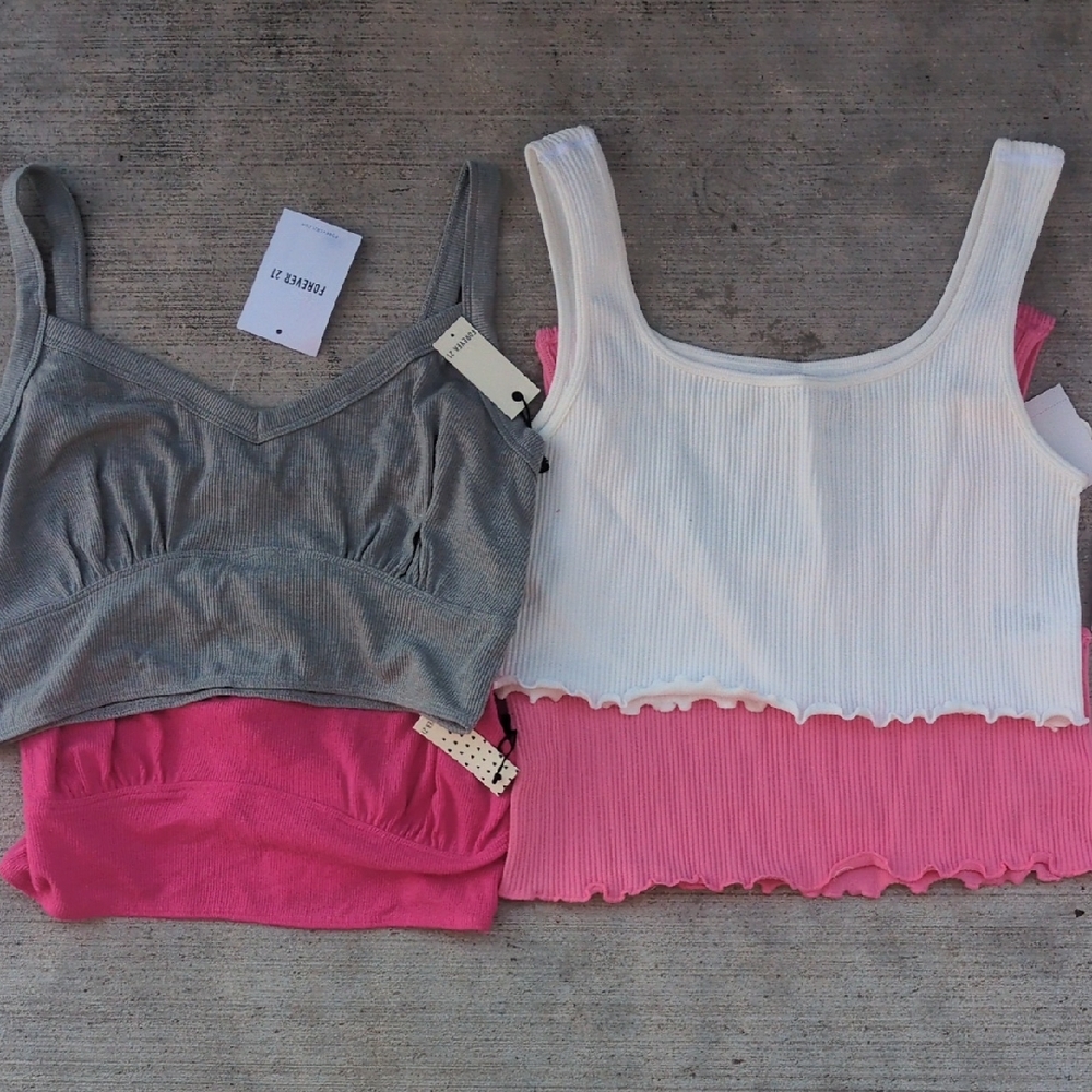 Preppy Bralette Crop‎ Top 4 Pc Bundle Junior's Size L